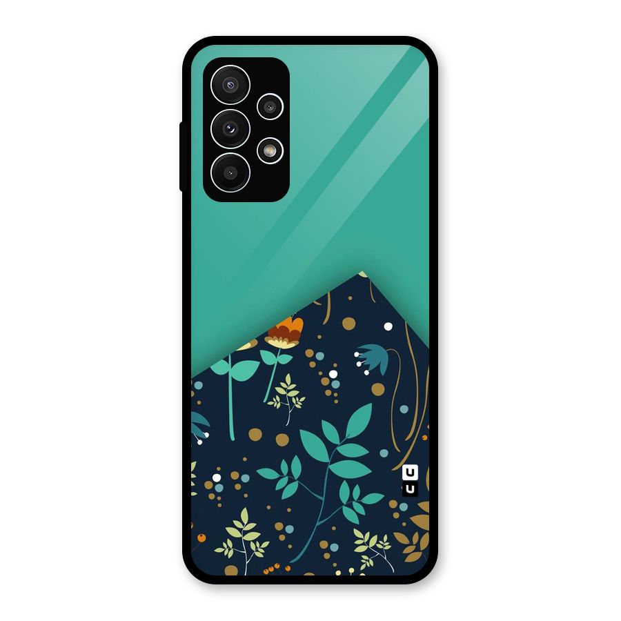 Floral Corner Glass Back Case for Galaxy A23