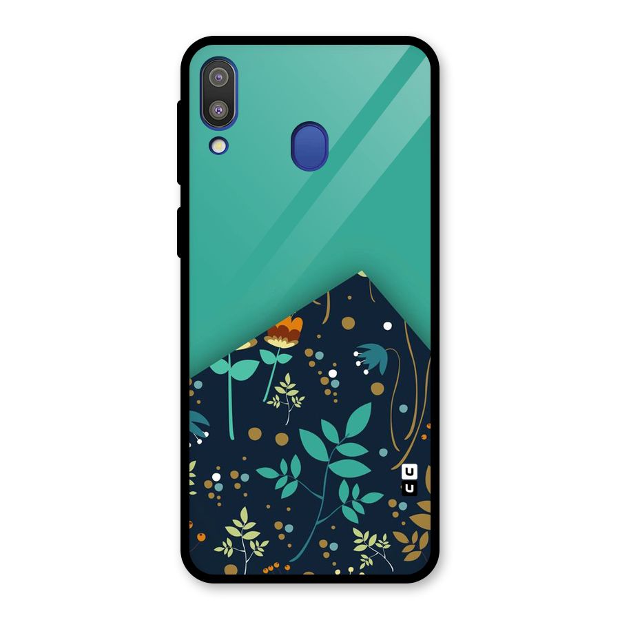Floral Corner Glass Back Case for Galaxy M20