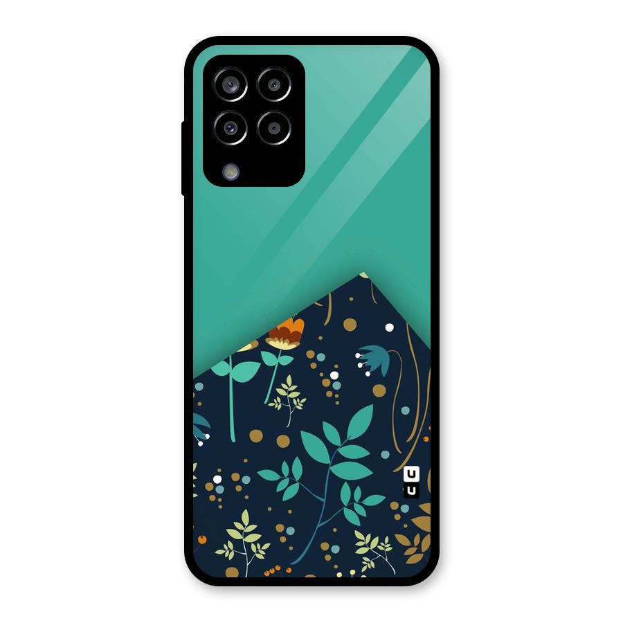 Floral Corner Glass Back Case for Galaxy M33