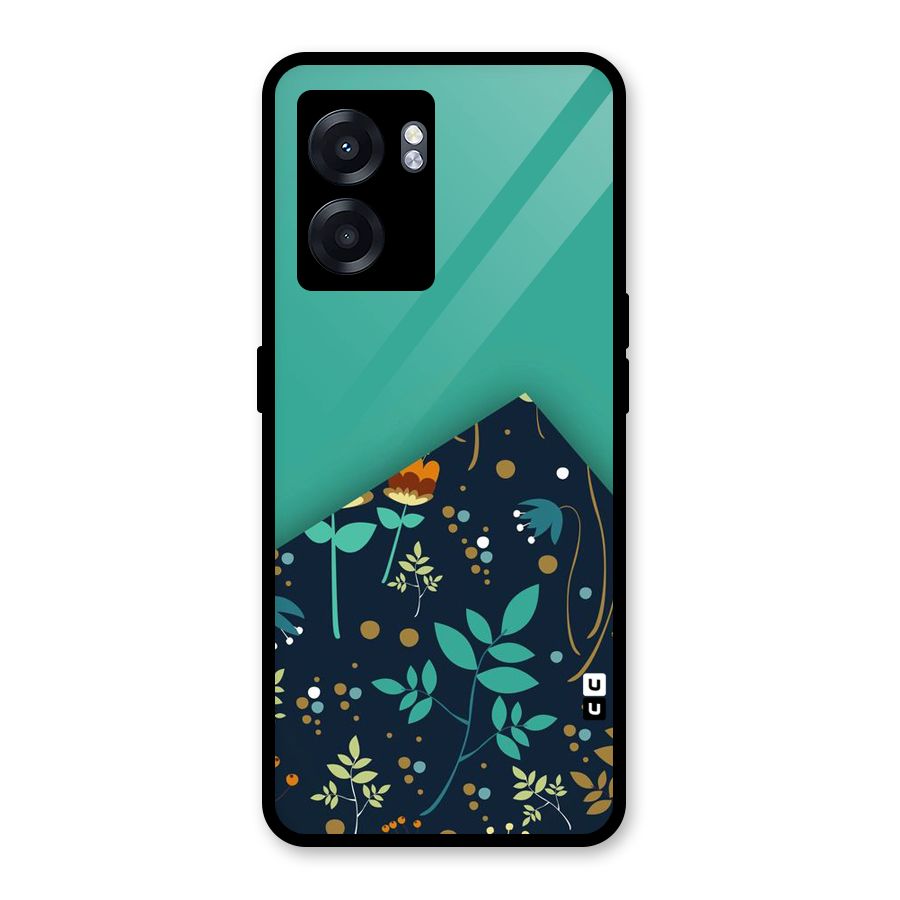 Floral Corner Glass Back Case for Oppo K10 (5G)