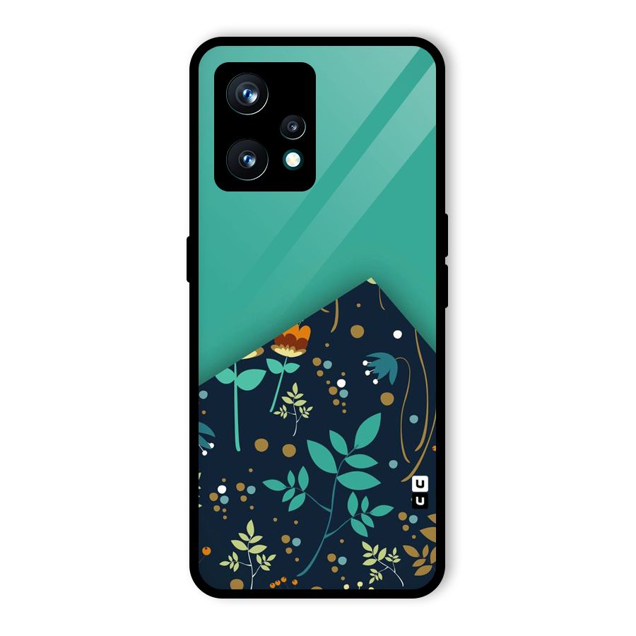 Floral Corner Glass Back Case for Realme 9 Pro Plus 5G