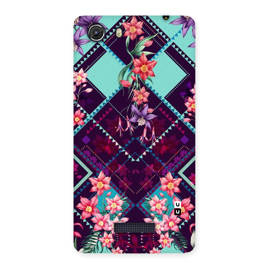 Floral Diamonds Back Case for Micromax Unite 3