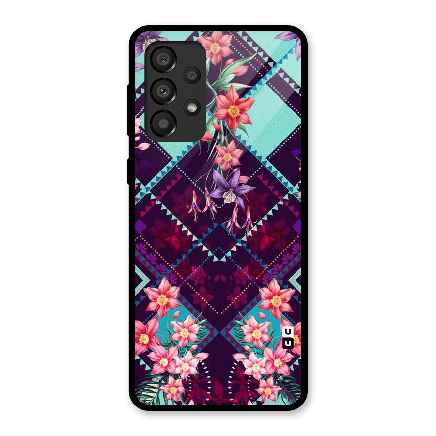Floral Diamonds Glass Back Case for Galaxy A33 5G