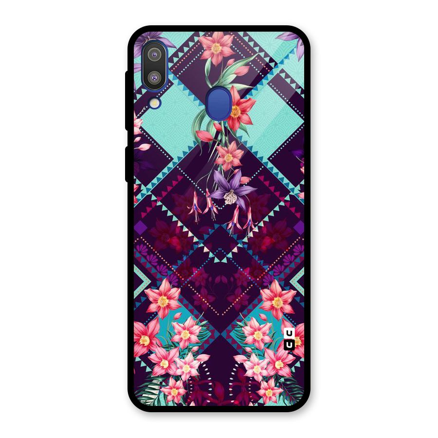 Floral Diamonds Glass Back Case for Galaxy M20