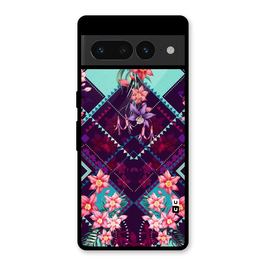 Floral Diamonds Glass Back Case for Google Pixel 7 Pro
