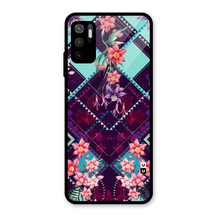 Floral Diamonds Glass Back Case for Poco M3 Pro 5G