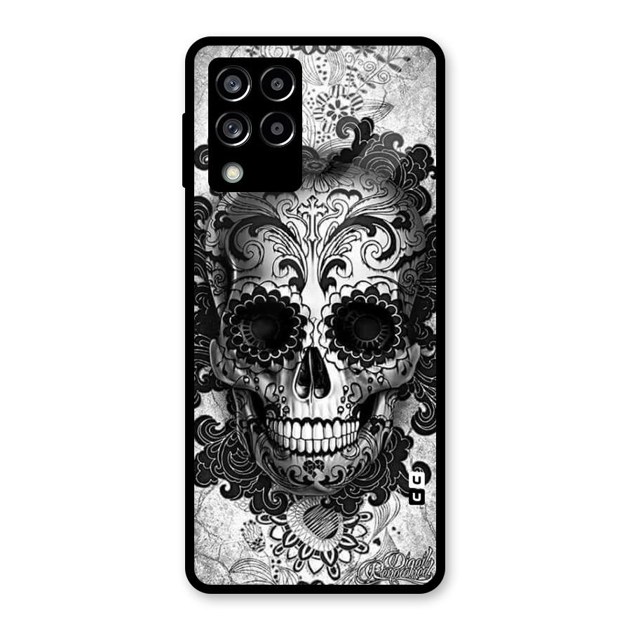 Floral Ghost Glass Back Case for Galaxy M53 5G