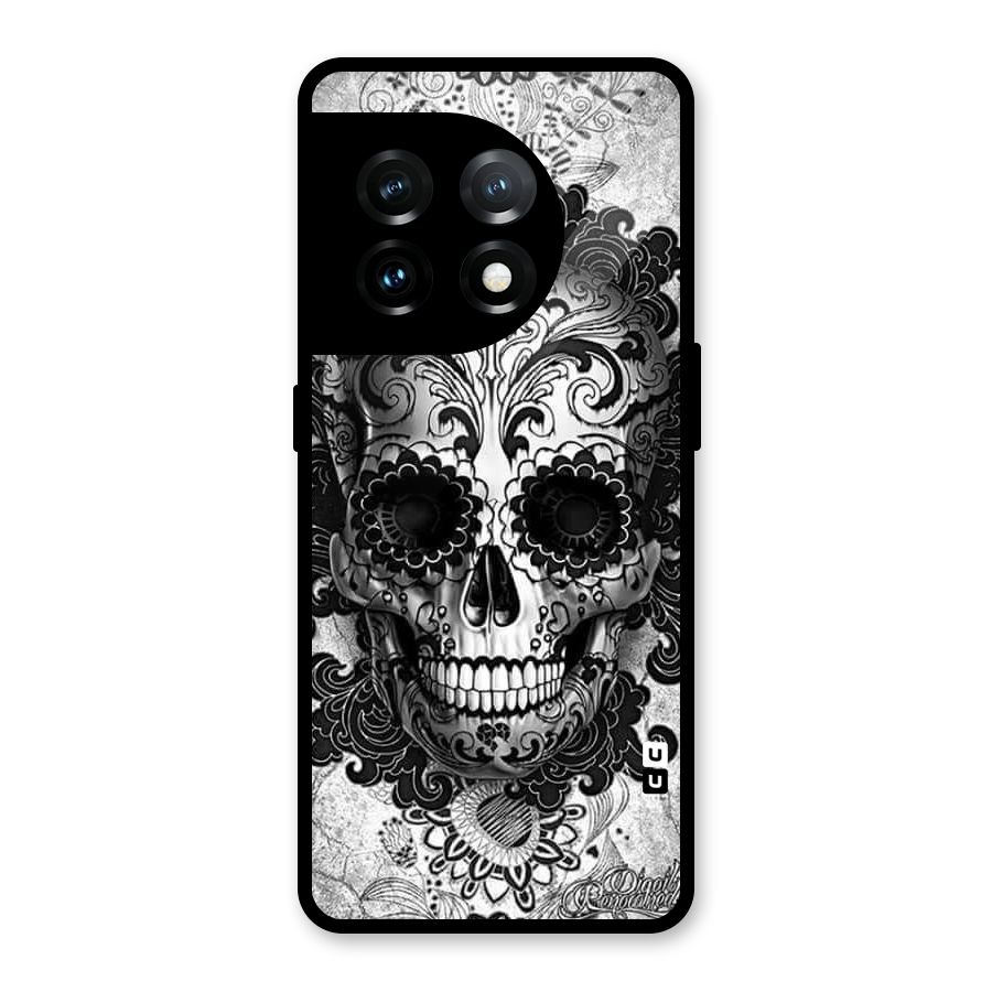 Floral Ghost Glass Back Case for OnePlus 11