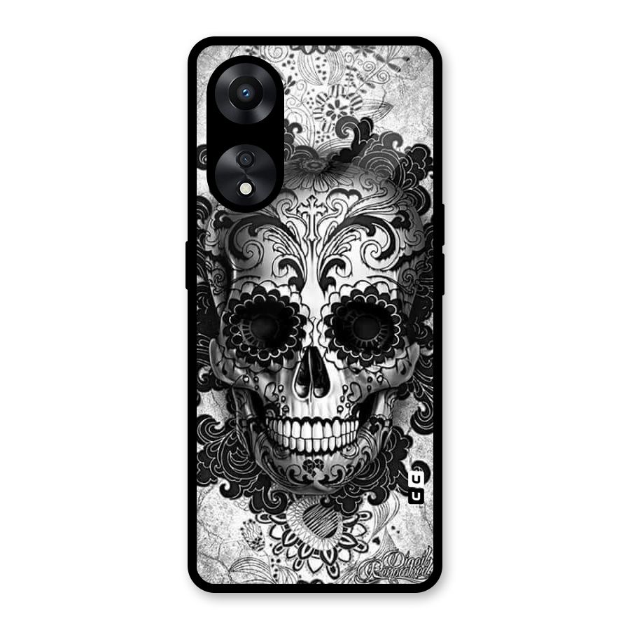 Floral Ghost Glass Back Case for Oppo A78