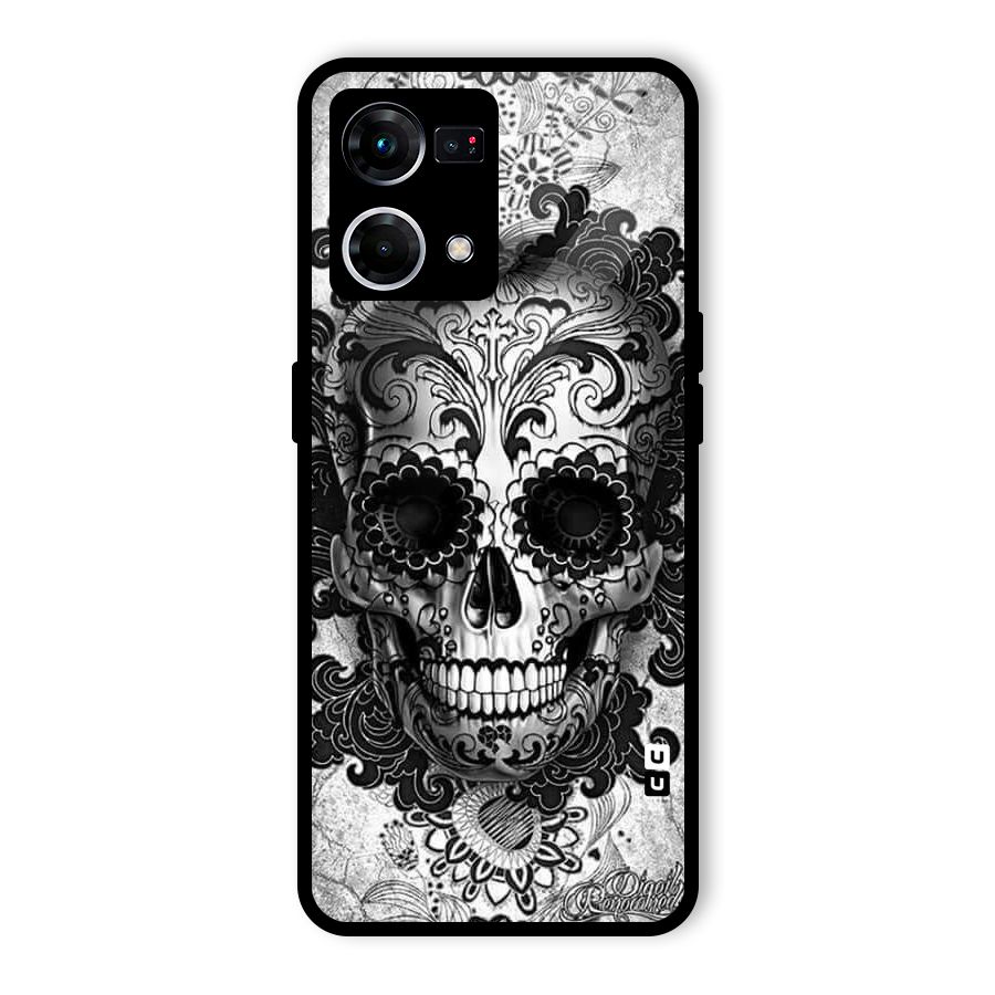 Floral Ghost Glass Back Case for Oppo F21 Pro 5G