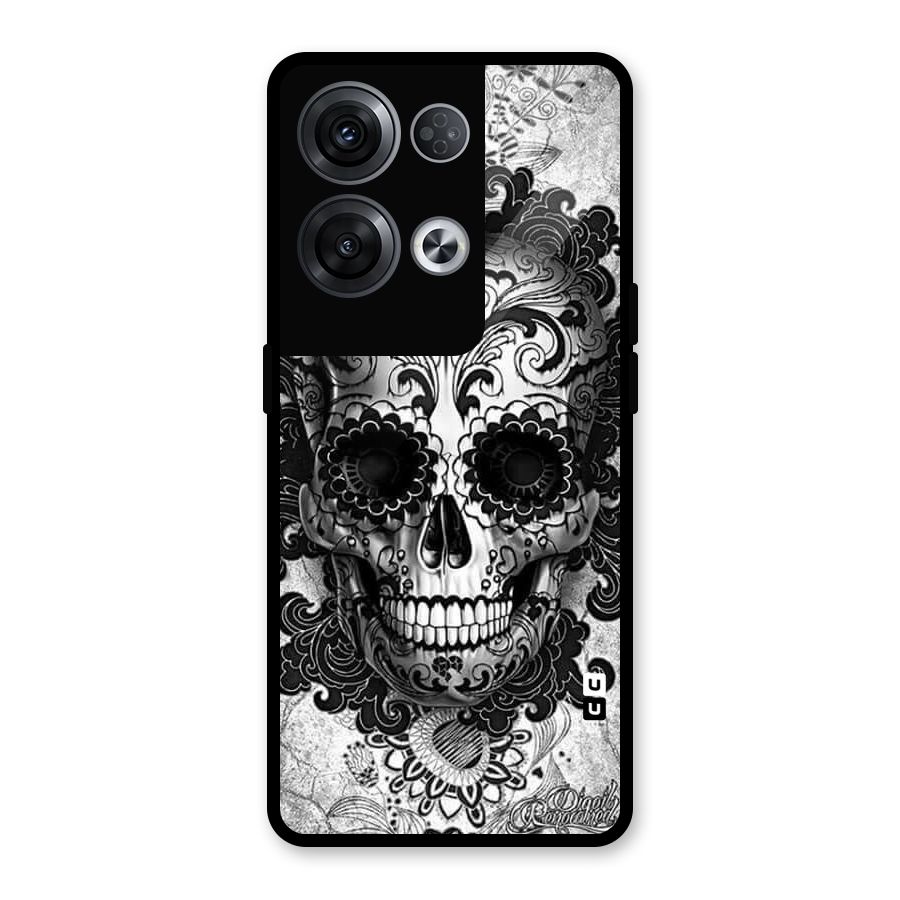 Floral Ghost Glass Back Case for Oppo Reno8 Pro 5G
