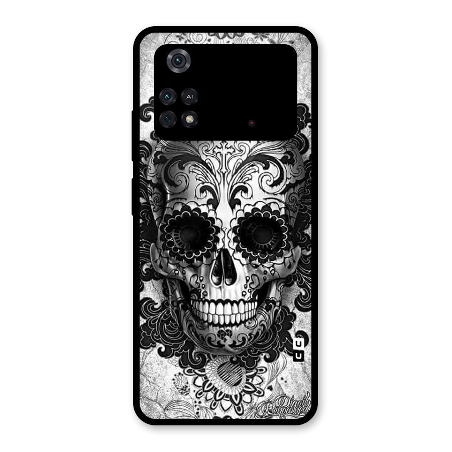 Floral Ghost Glass Back Case for Poco M4 Pro 4G