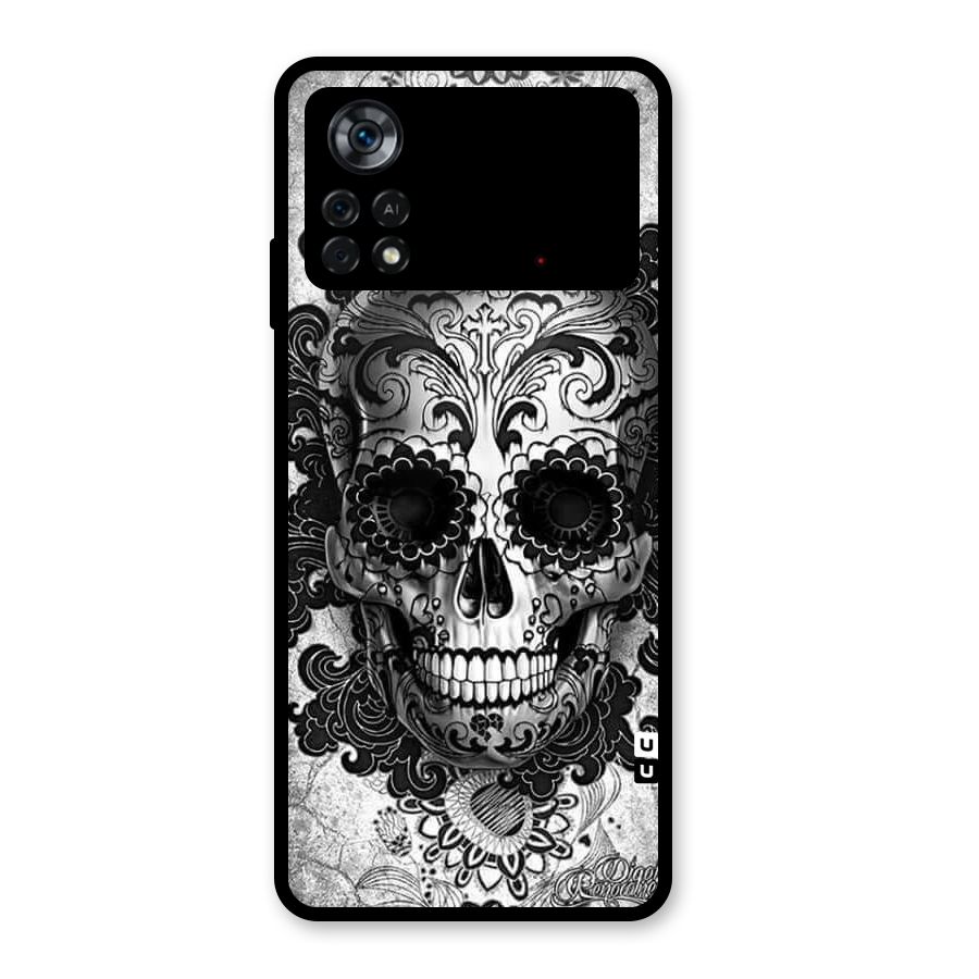 Floral Ghost Glass Back Case for Poco X4 Pro 5G