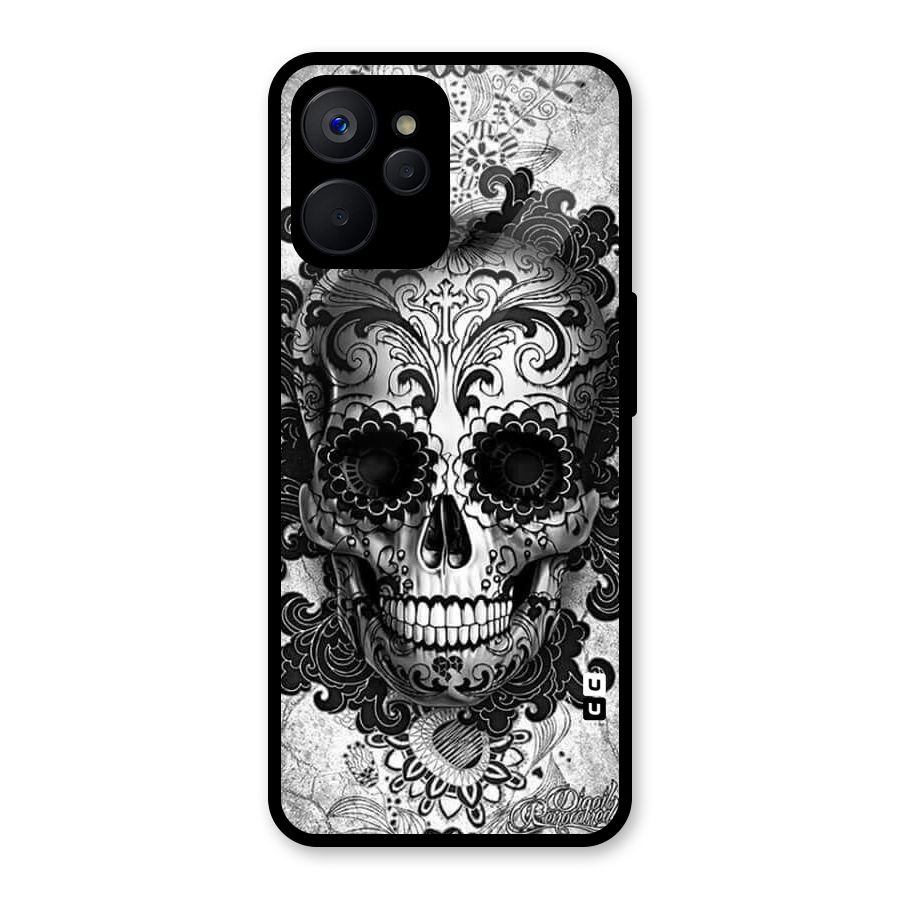 Floral Ghost Glass Back Case for Realme 9i 5G
