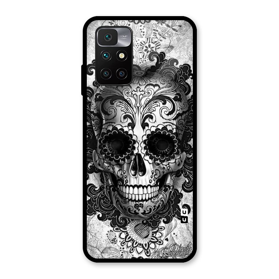 Floral Ghost Glass Back Case for Redmi 10 Prime