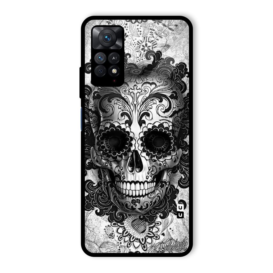 Floral Ghost Glass Back Case for Redmi Note 11 Pro