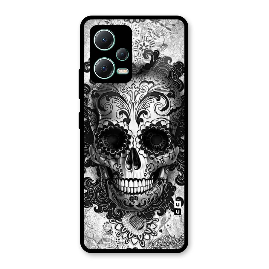 Floral Ghost Glass Back Case for Redmi Note 12 5G