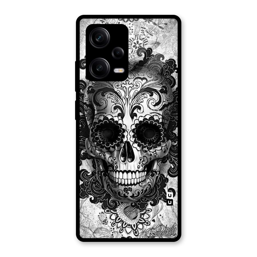 Floral Ghost Glass Back Case for Redmi Note 12 Pro