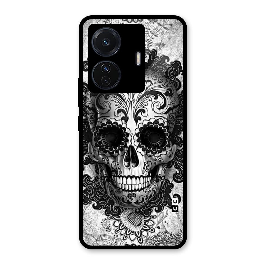 Floral Ghost Glass Back Case for Vivo T1 Pro