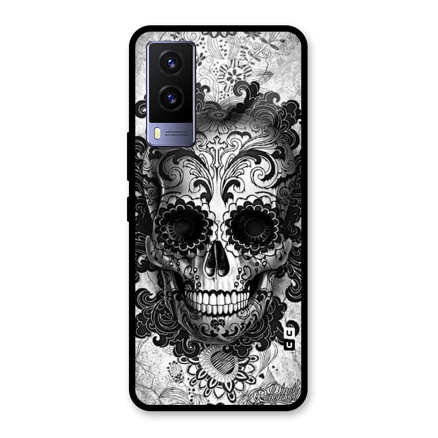 Floral Ghost Glass Back Case for Vivo V21e 5G