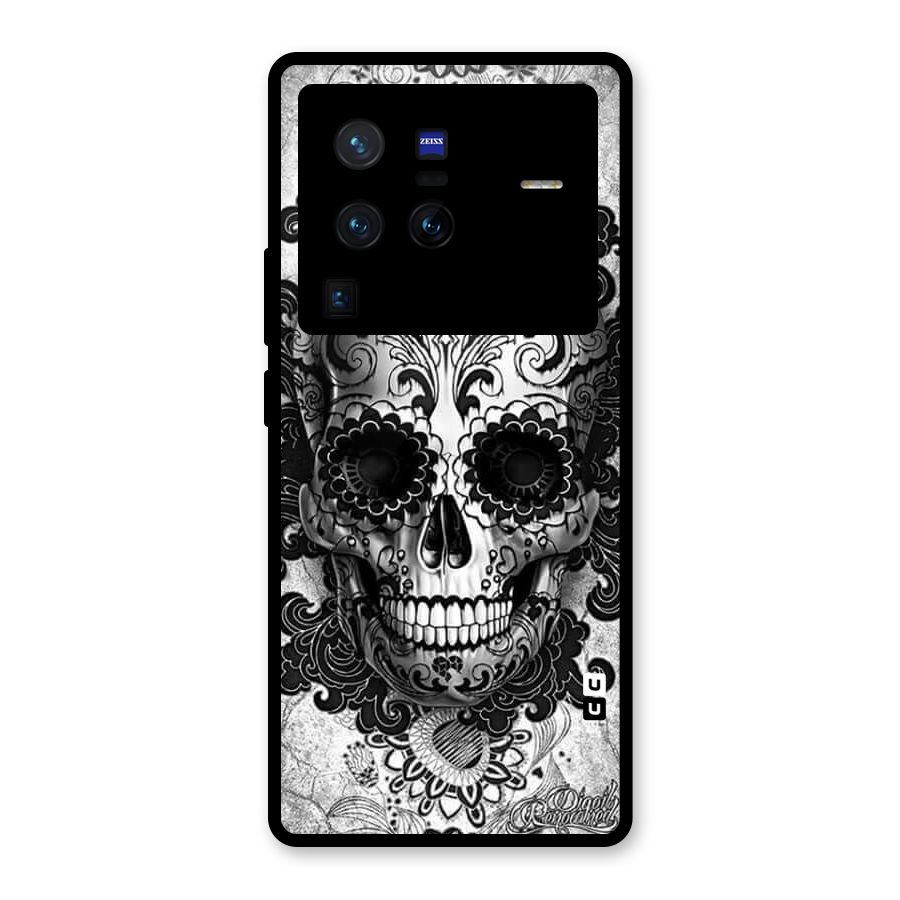 Floral Ghost Glass Back Case for Vivo X80 Pro