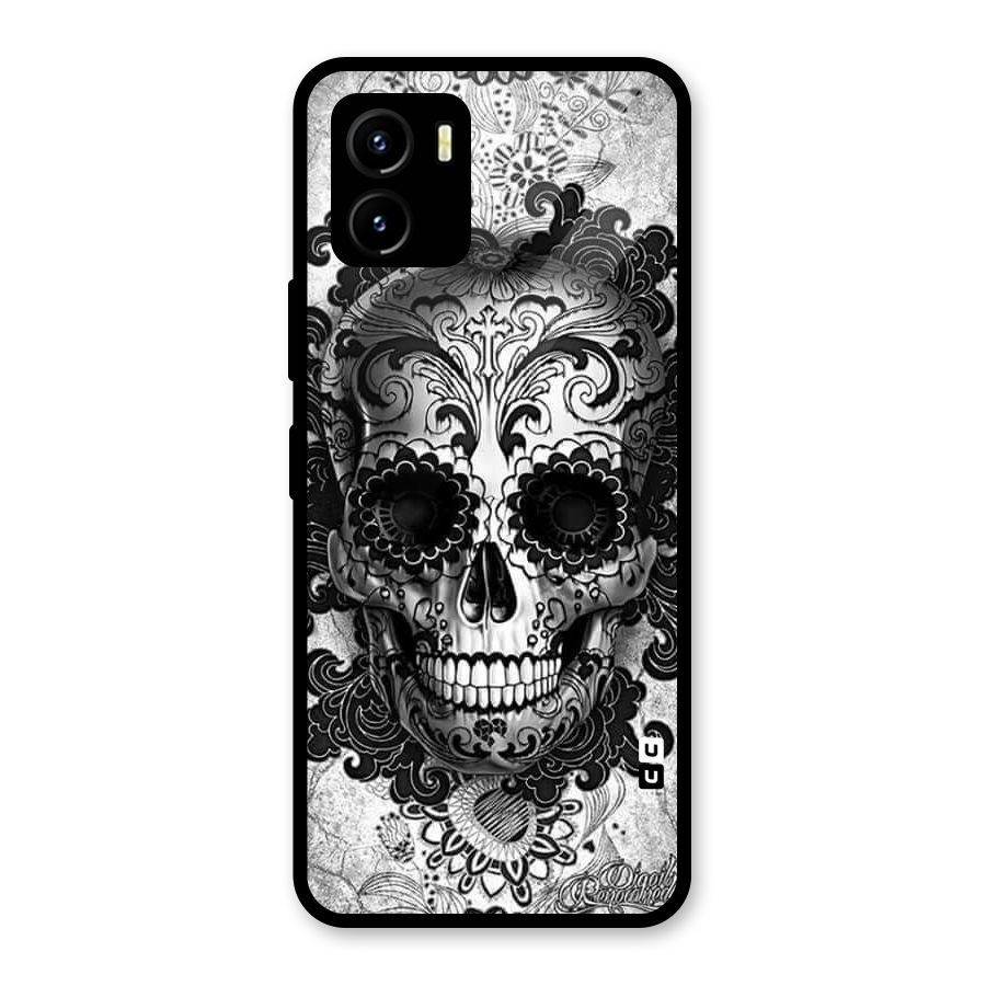 Floral Ghost Glass Back Case for Vivo Y15s
