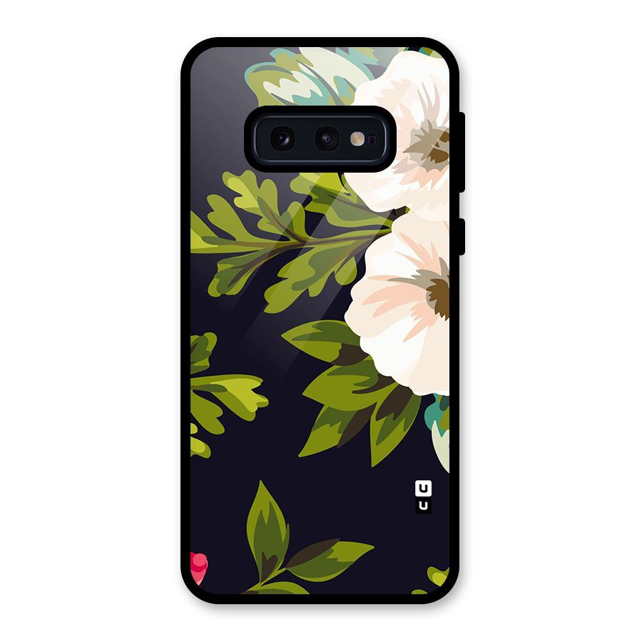 Floral Leaves Glass Back Case for Galaxy S10e