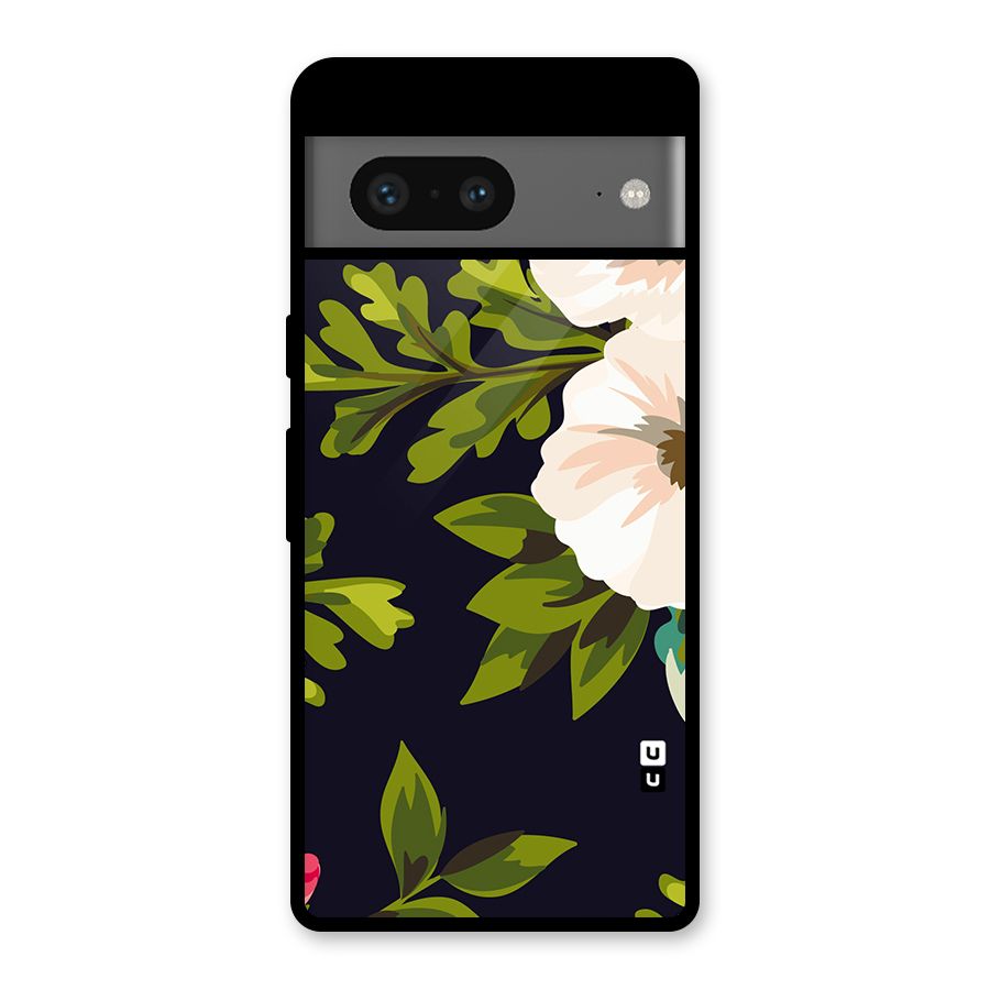 Floral Leaves Glass Back Case for Google Pixel 7