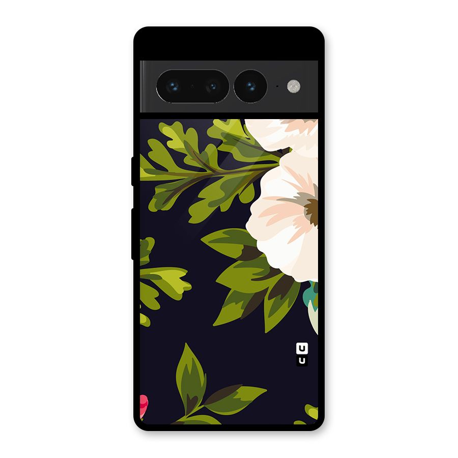 Floral Leaves Glass Back Case for Google Pixel 7 Pro