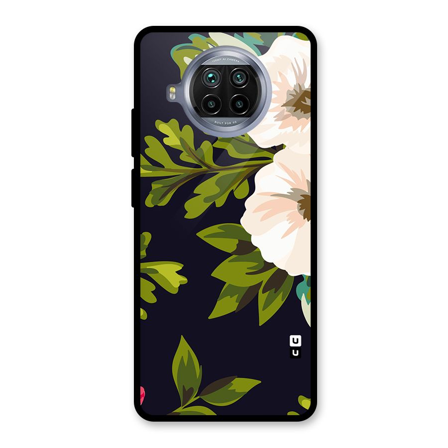 Floral Leaves Glass Back Case for Mi 10i