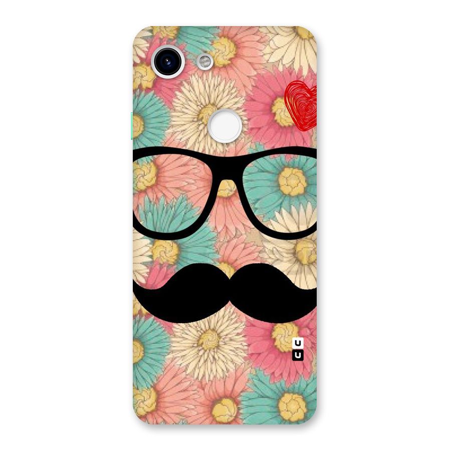 Floral Moustache Back Case for Google Pixel 3