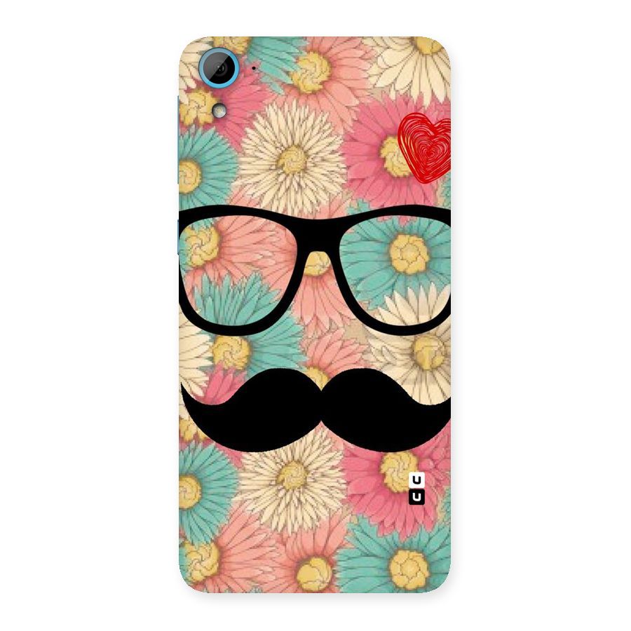 Floral Moustache Back Case for HTC Desire 826