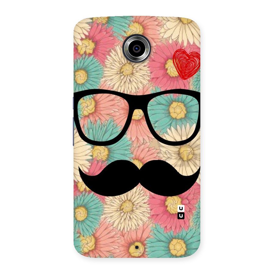 Floral Moustache Back Case for Nexsus 6