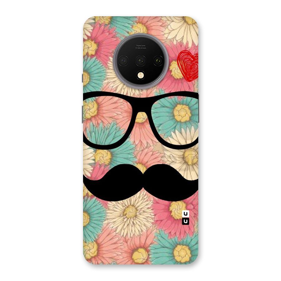 Floral Moustache Back Case for OnePlus 7T