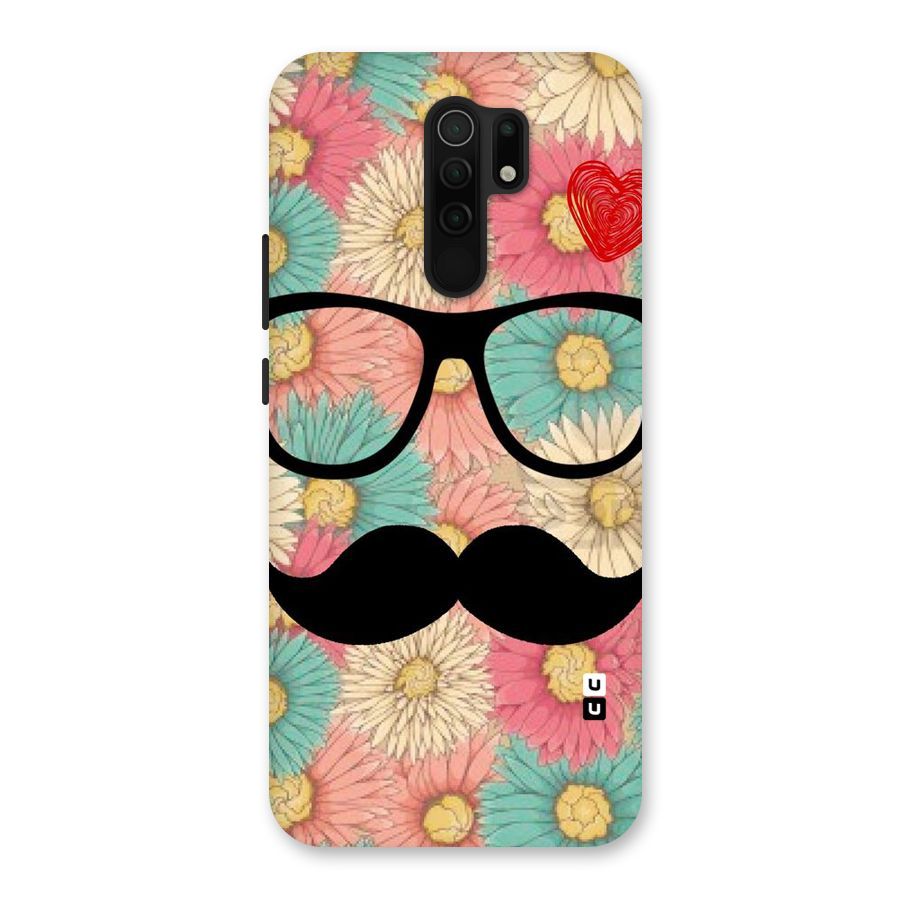 Floral Moustache Back Case for Poco M2