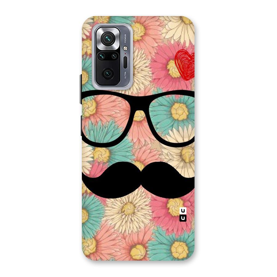 Floral Moustache Back Case for Redmi Note 10 Pro Max