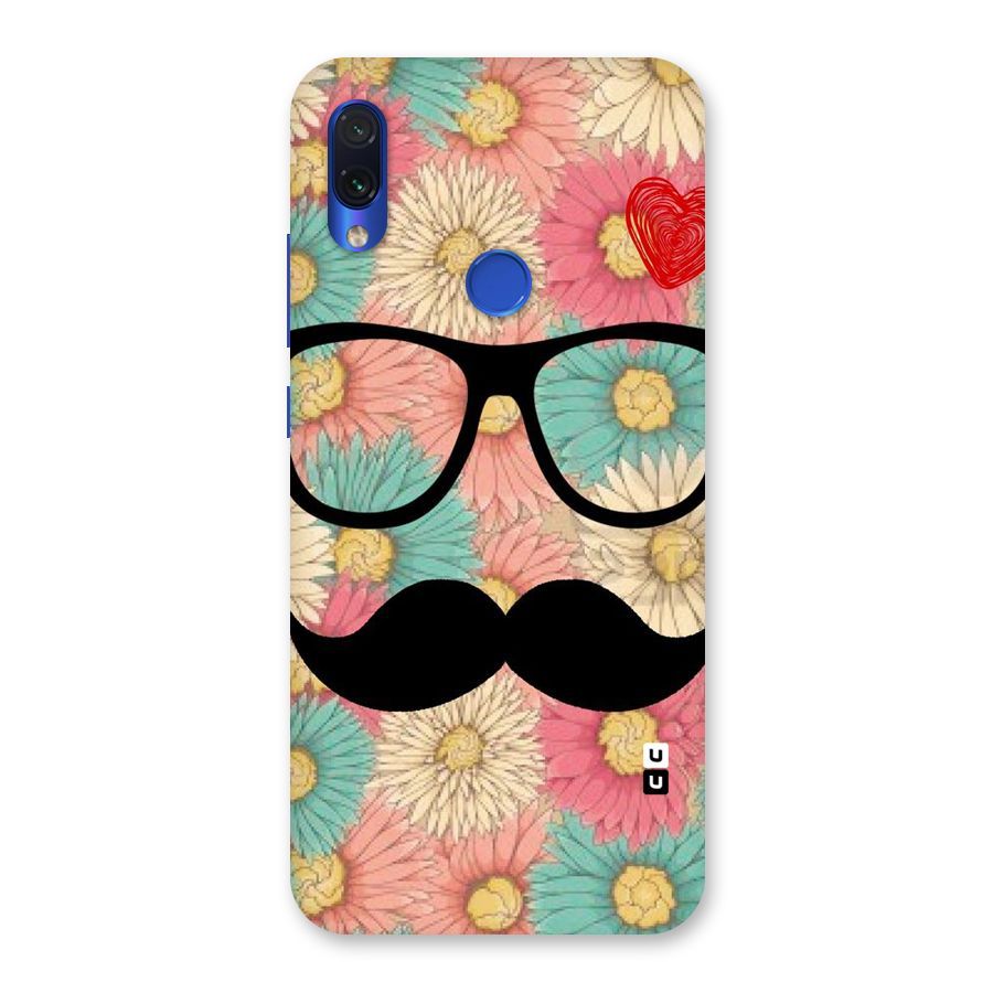 Floral Moustache Back Case for Redmi Note 7