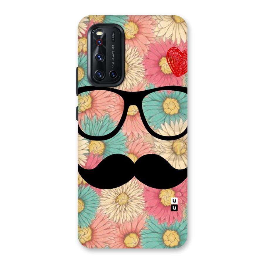 Floral Moustache Back Case for Vivo V19