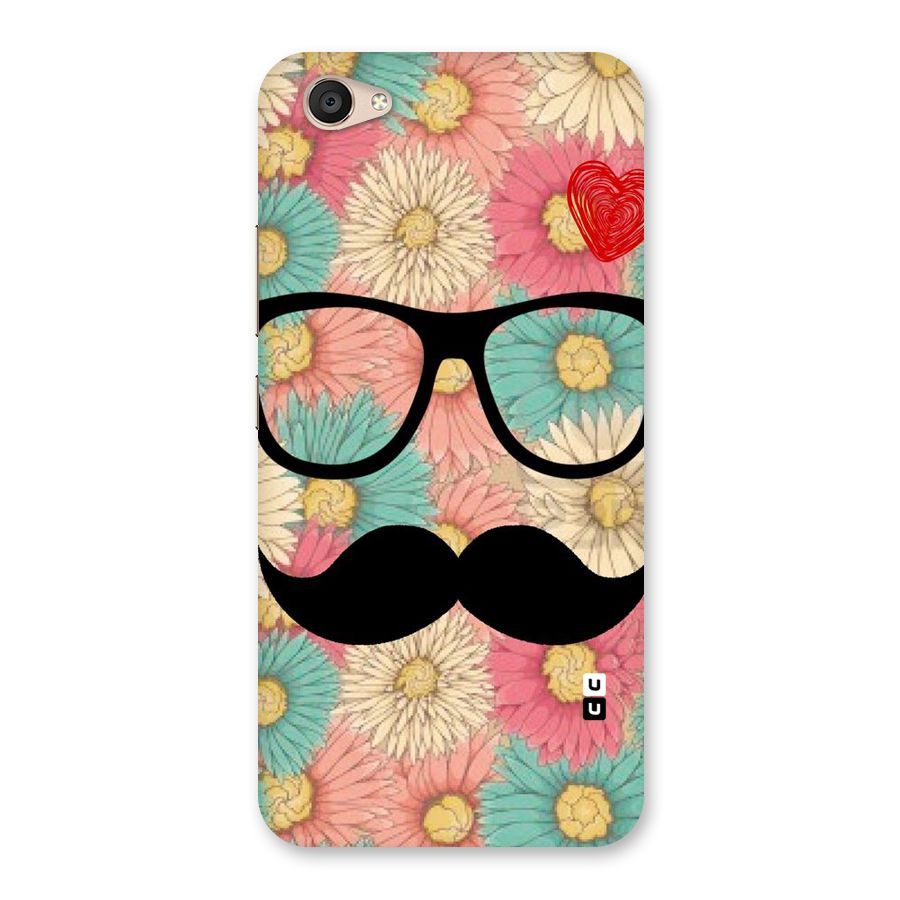 Floral Moustache Back Case for Vivo V5 Plus