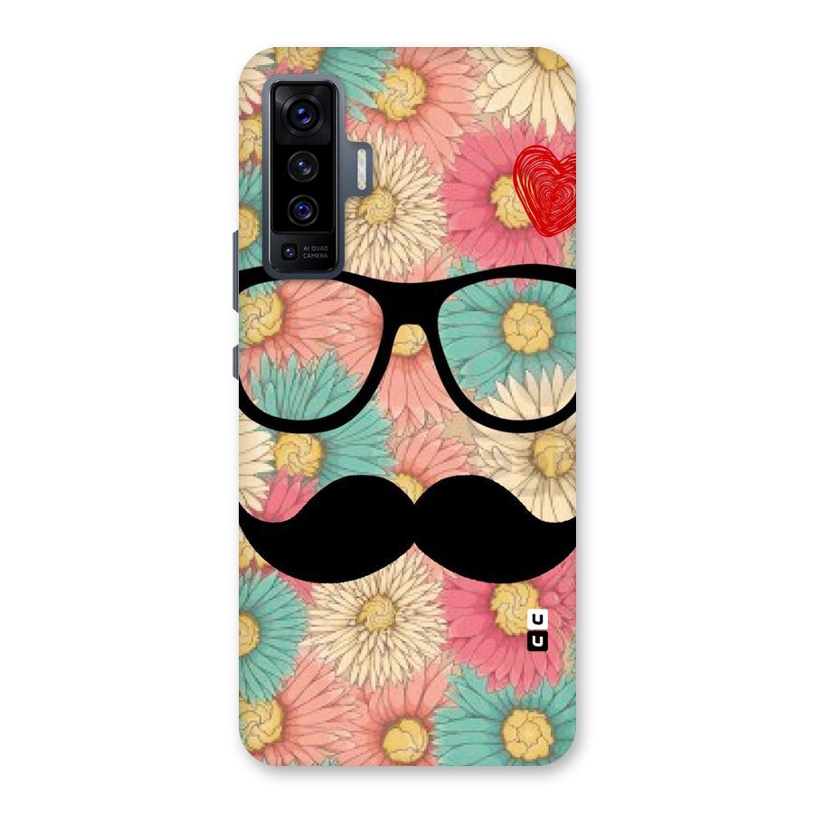 Floral Moustache Back Case for Vivo X50