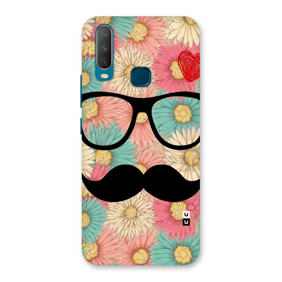 Floral Moustache Back Case for Vivo Y15