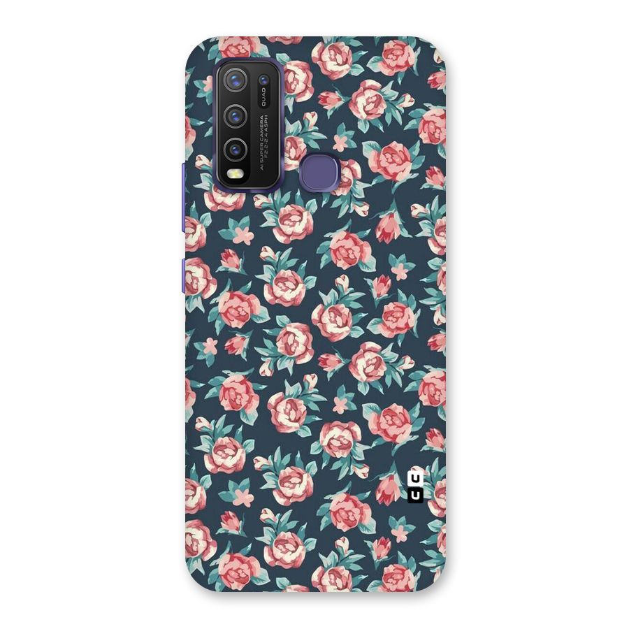 Floral Navy Bloom Back Case for Vivo Y50