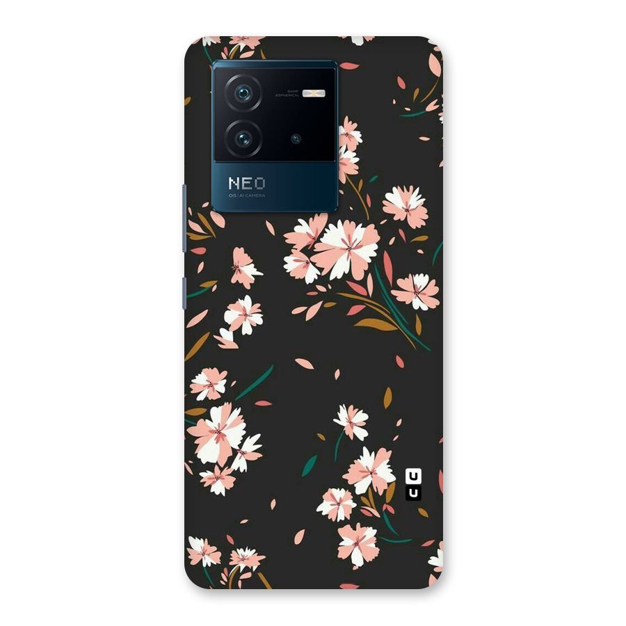Floral Petals Peach Back Case for Vivo iQOO Neo 6 5G