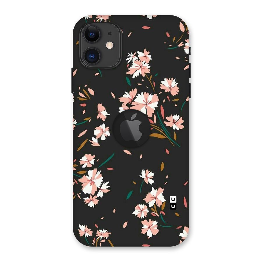 Floral Petals Peach Back Case for iPhone 11 Logo Cut