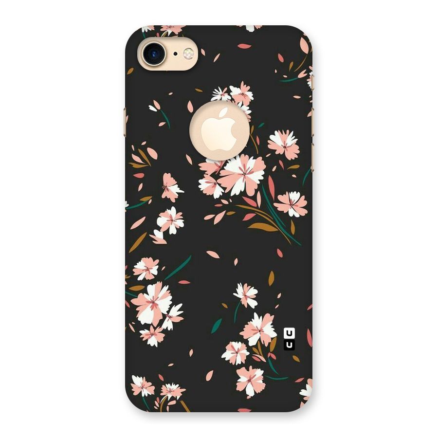 Floral Petals Peach Back Case for iPhone 7 Logo Cut