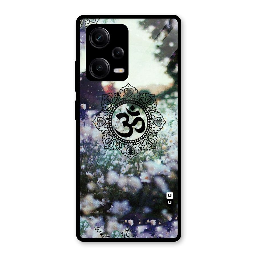 Floral Pray Glass Back Case for Redmi Note 12 Pro