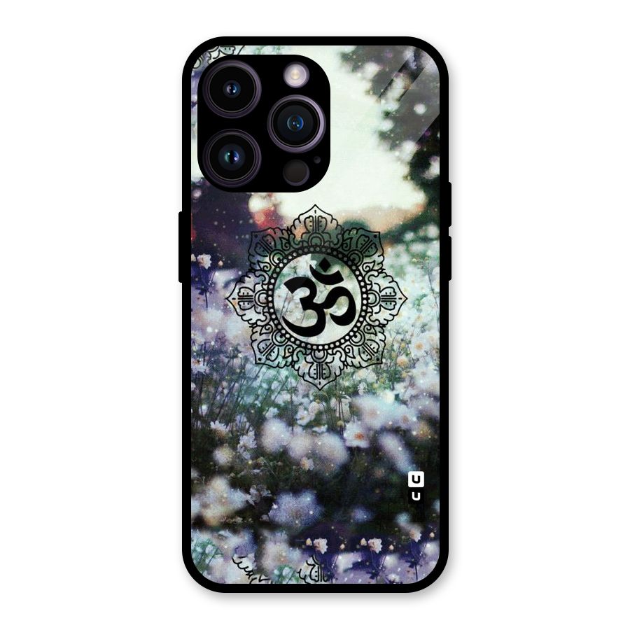Floral Pray Glass Back Case for iPhone 14 Pro Max