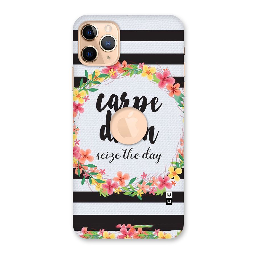 Floral Seize The Day Back Case for iPhone 11 Pro Max Logo Cut
