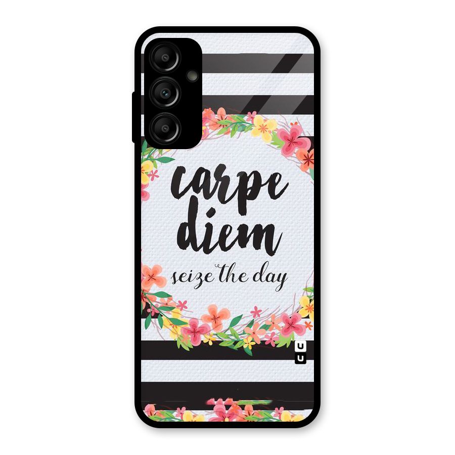Floral Seize The Day Glass Back Case for Galaxy A14 5G