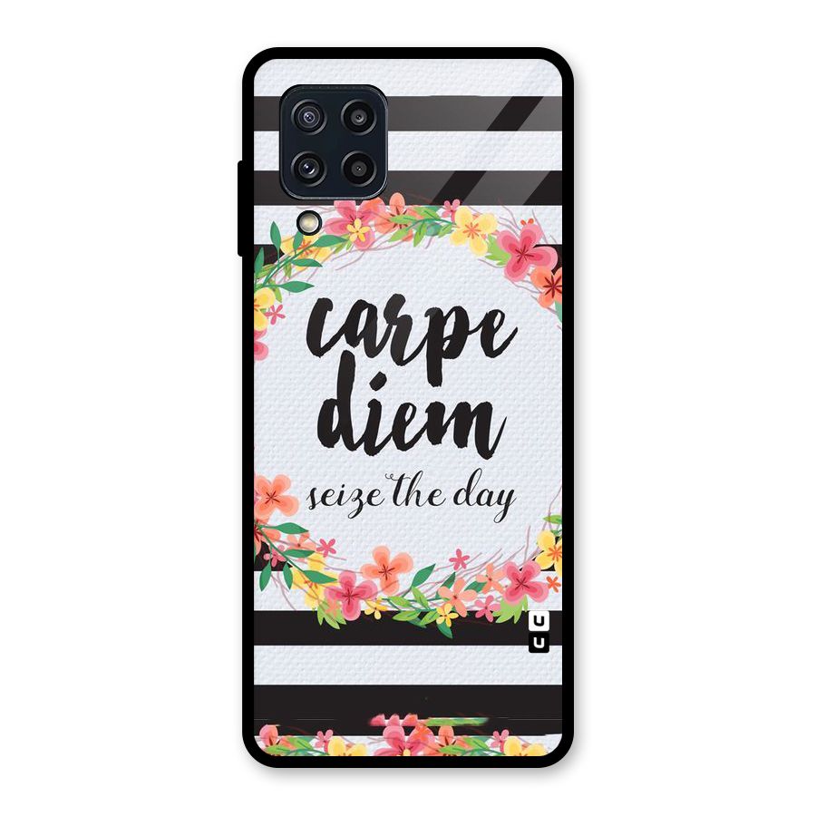 Floral Seize The Day Glass Back Case for Galaxy M32